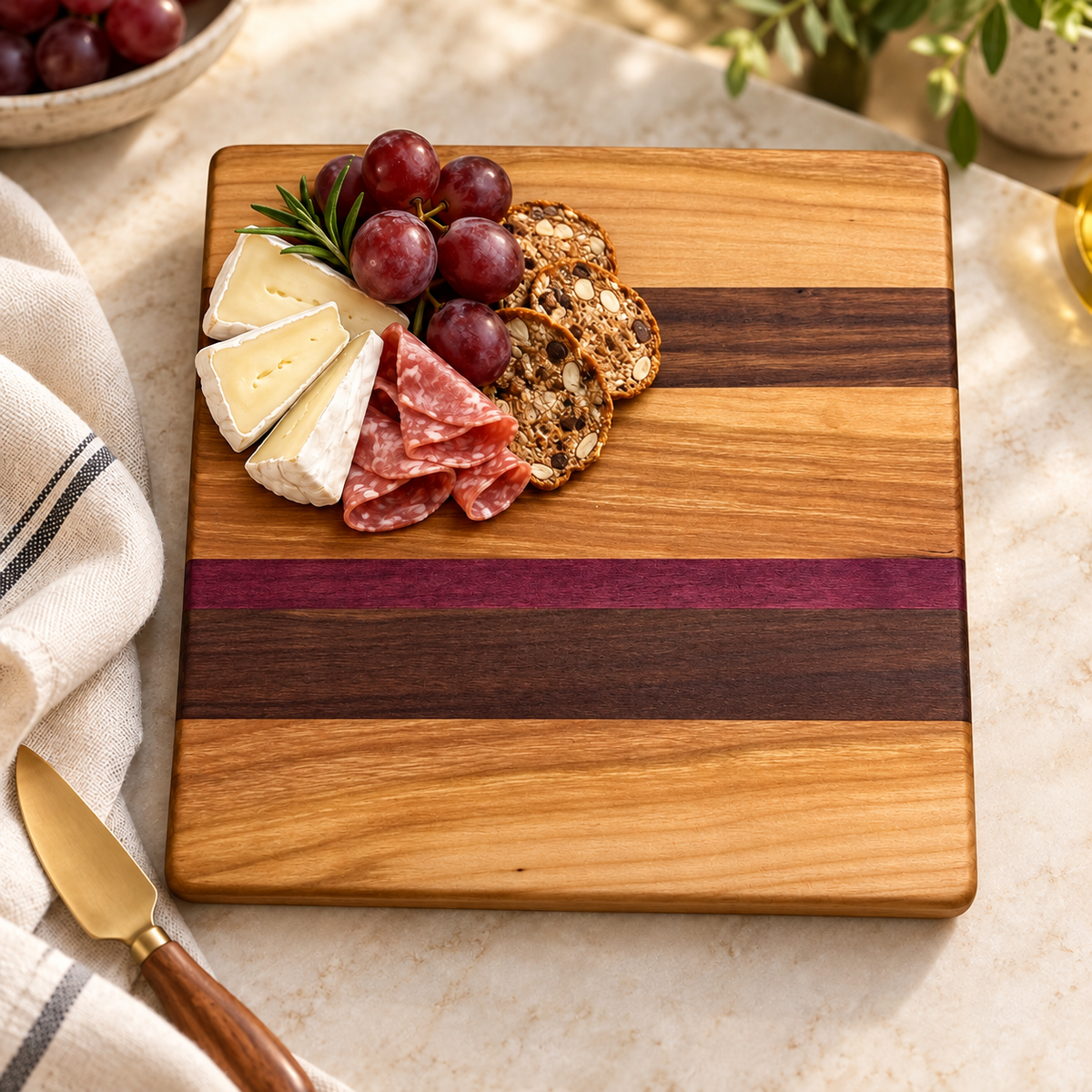 8x8 Striped Charcuterie Board