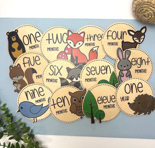 Woodland Milestone Photo Markers